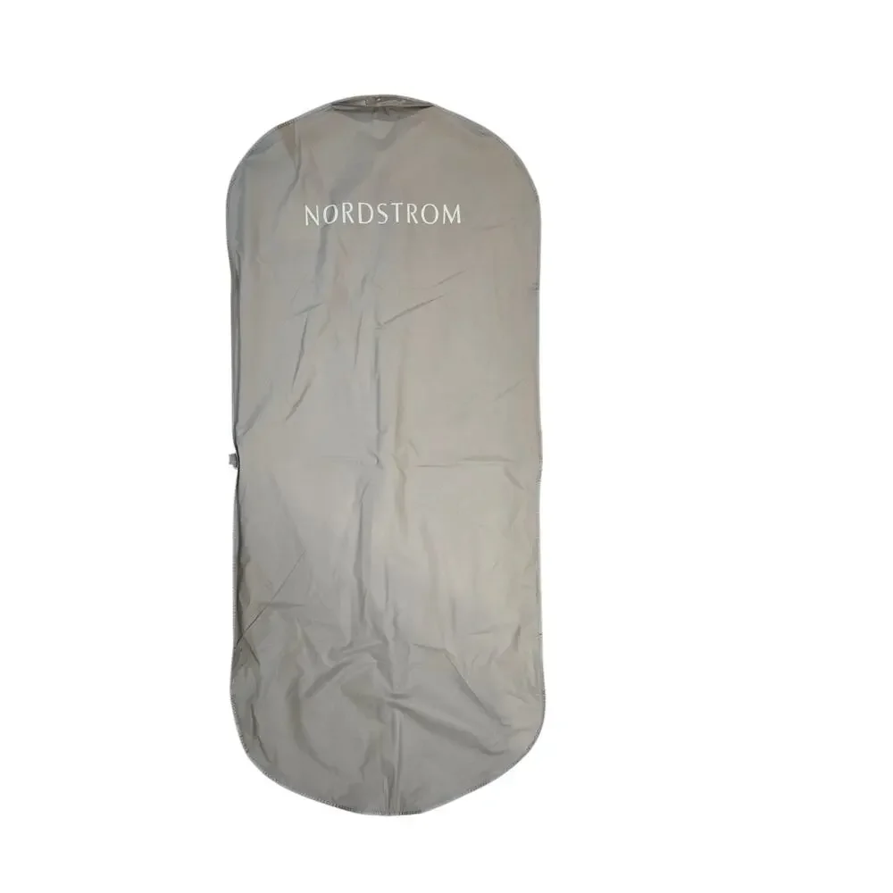 2 Vintage Nordstrom Grey Full Size Garment Hanging Bags, 1 Vinyl and 1 Cloth